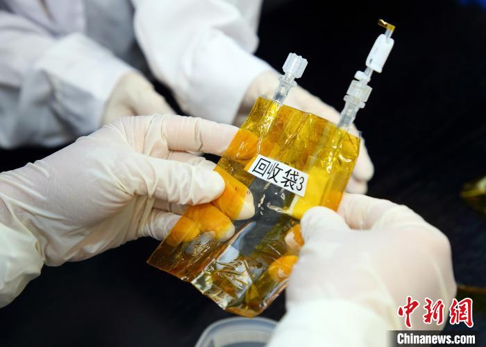 隨神舟十五號返回地面的空間科學實驗樣品。　中科院空間應用中心 供圖